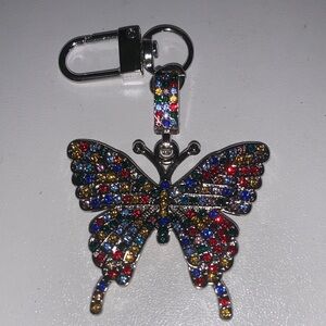 Multicolor Crystal Butterfly Keychain